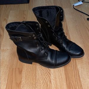 Black Lace-Up Boots